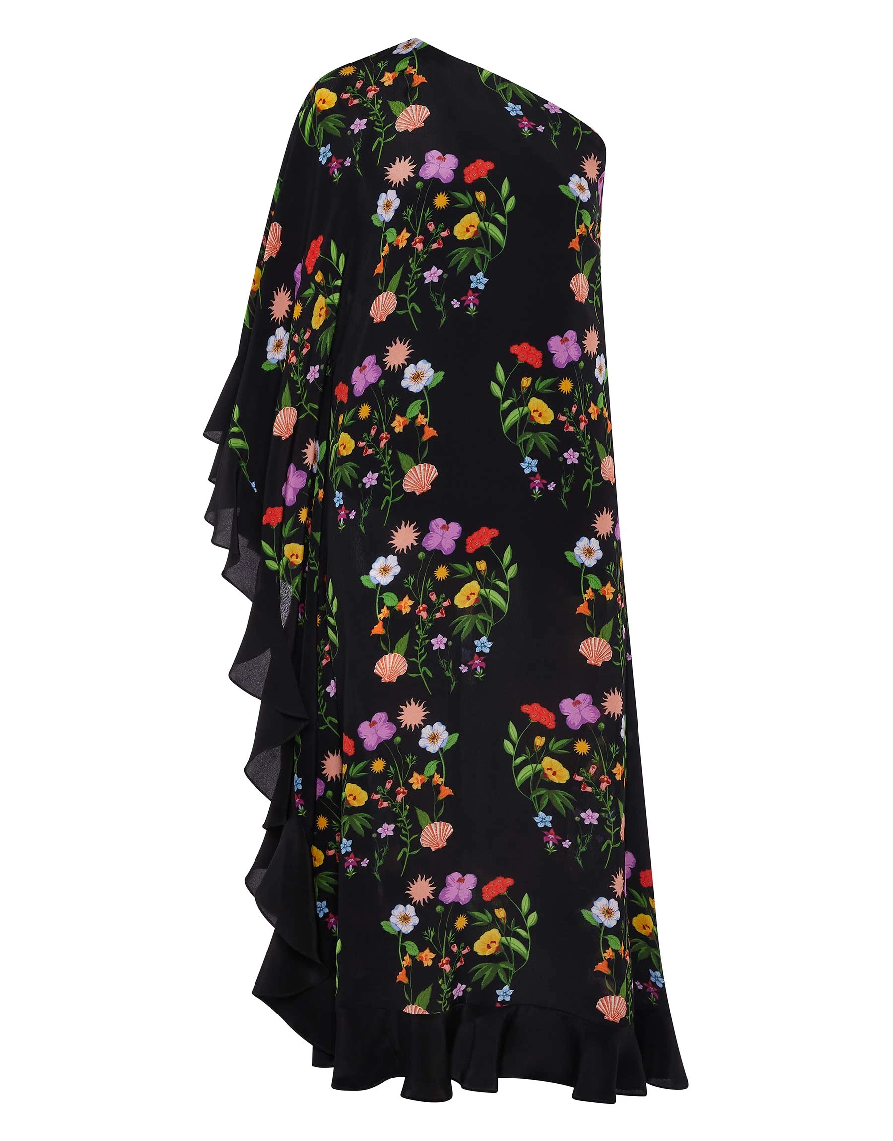 Borgo de Nor Ginger Crepe Midi Dress Terrazo Flower Black Borgo de Nor