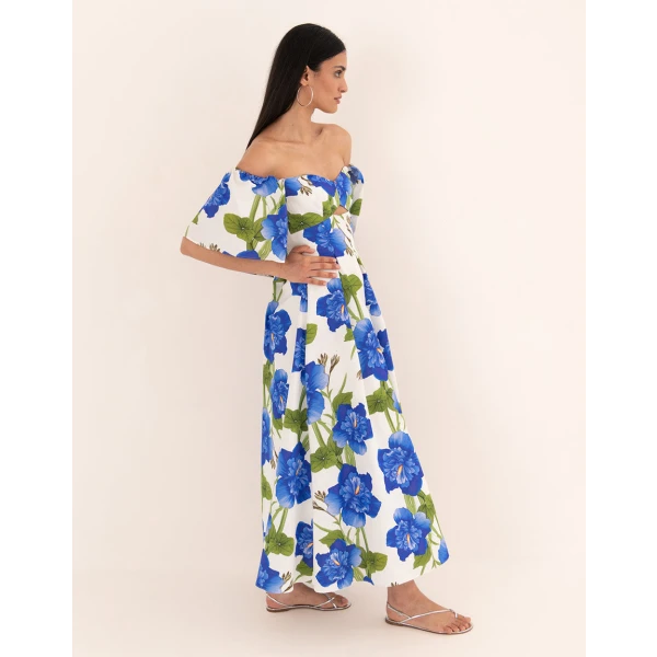 Giovanna Twill Maxi Dress  Sugar Tip White - Image 5