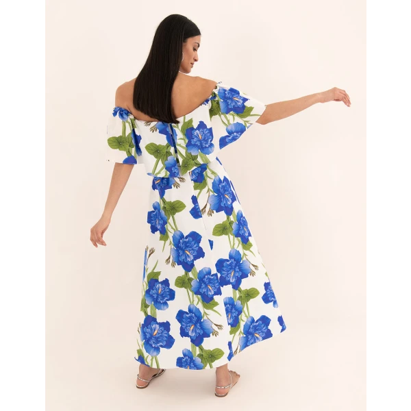 Giovanna Twill Maxi Dress  Sugar Tip White - Image 6