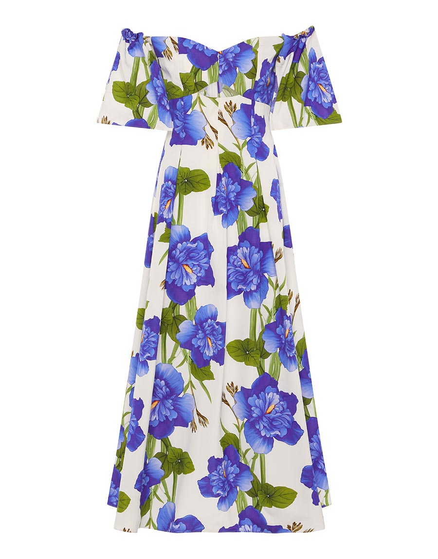 Borgo de Nor Giovanna Twill Maxi Dress  Sugar Tip White
