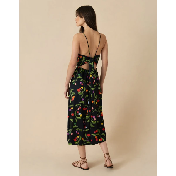 Goreti Cotton Midi Dress  Cherry Black - Image 5
