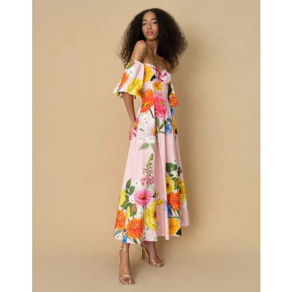 Gracie Taffeta Maxi Dress  Juayua Pink - Image 4