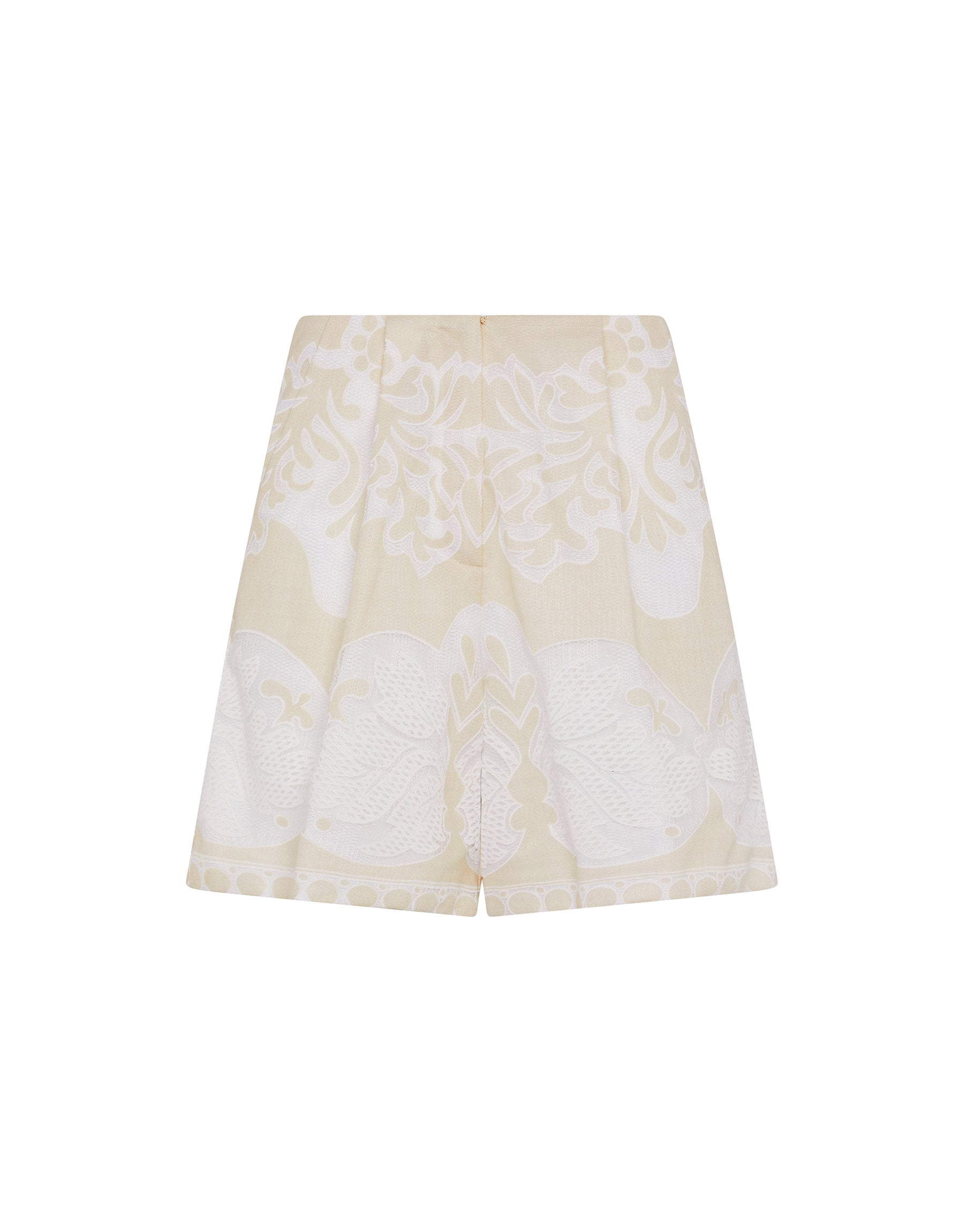 Borgo de Nor Gwen Raschel Shorts  Beige White Lace