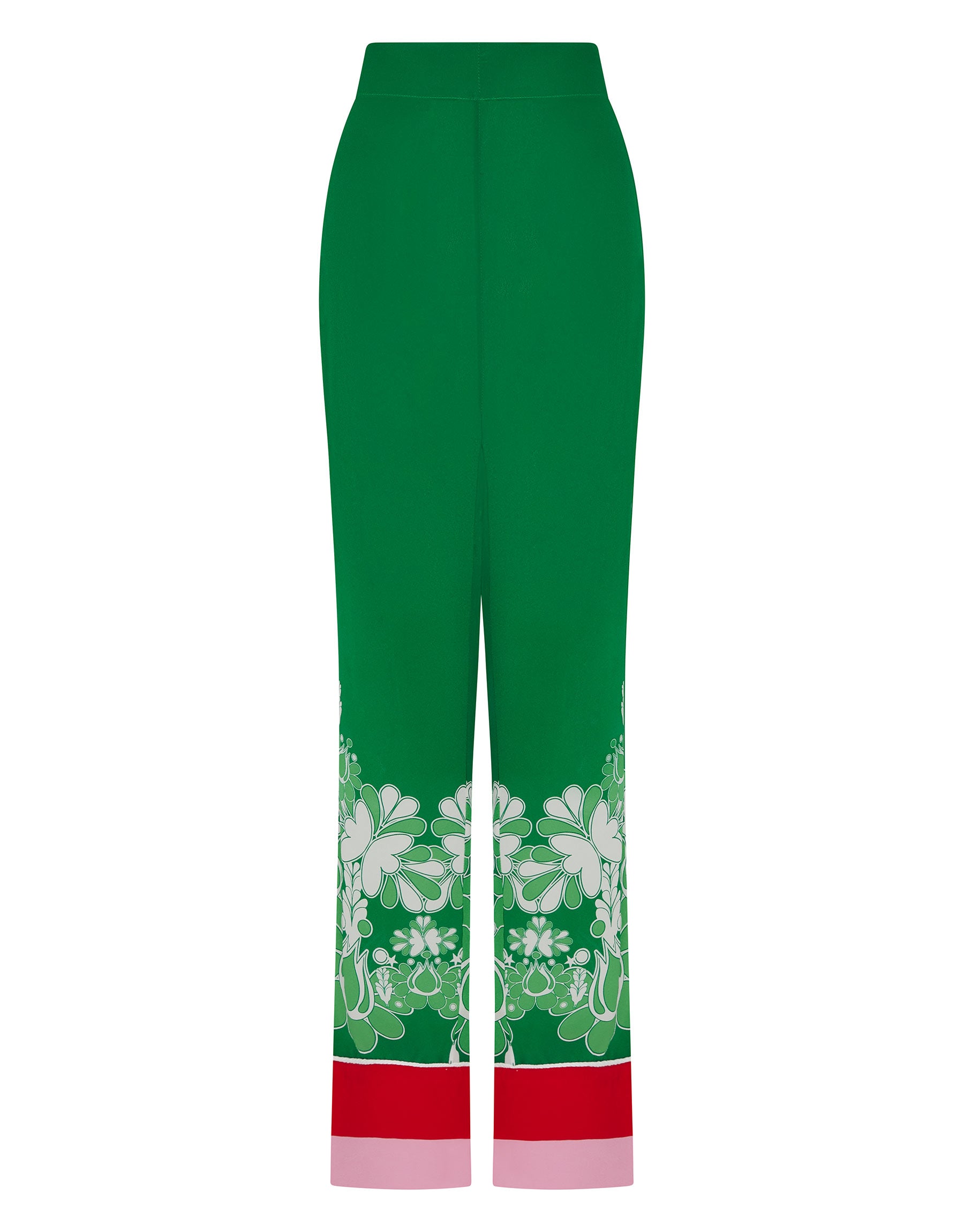 Borgo de Nor Havana Crepe Trouser  Geo Flower Green