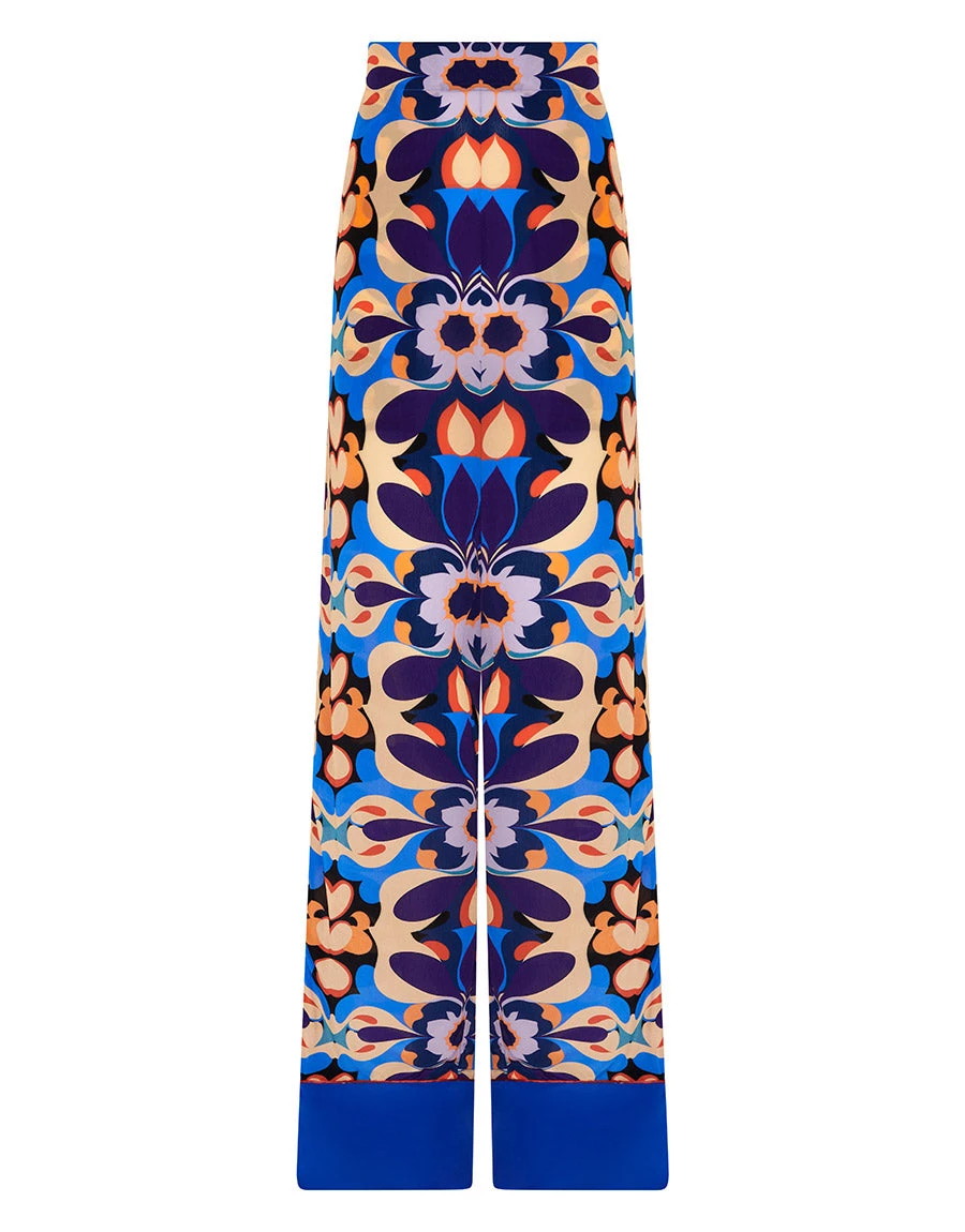 Borgo de Nor Havana Crepe Trouser Seventies Blue Borgo de Nor