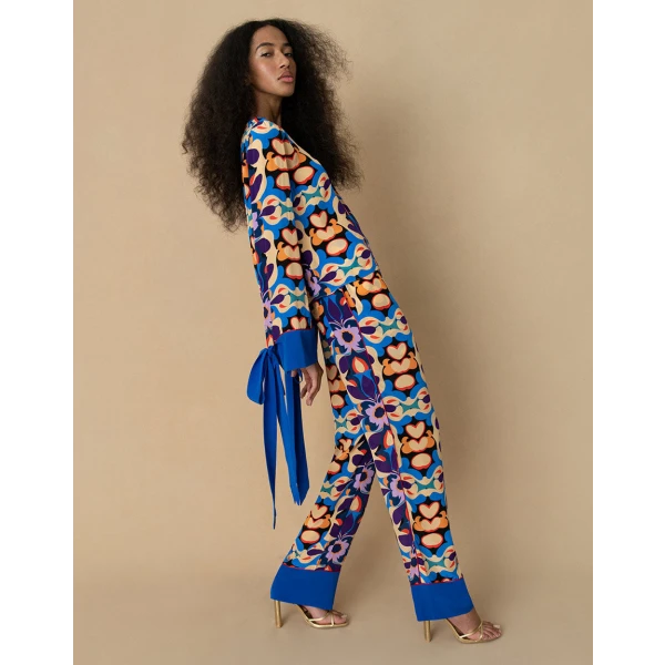 Honey Crepe Top  Seventies Blue - Image 4
