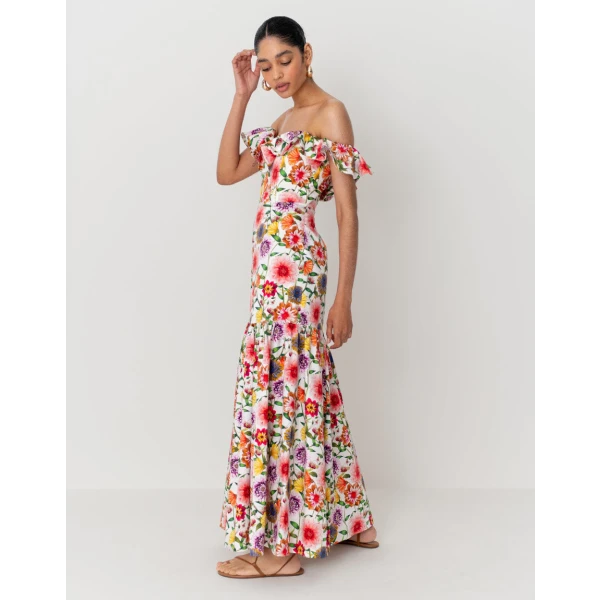 Jazella Cotton Maxi Dress  Summer Garden Pink - Image 4