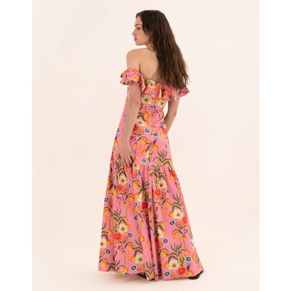 Jazella Cotton Maxi Dress  Vila Floral Pink - Image 5