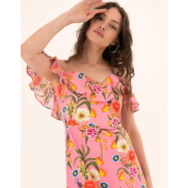 Jazella Cotton Maxi Dress  Vila Floral Pink - Image 6