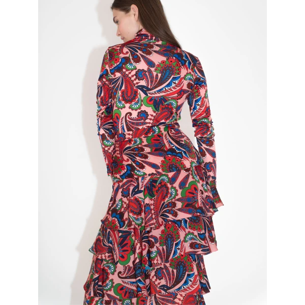 Livi Tiered Viscose Skirt  Paisley Pink - Image 5