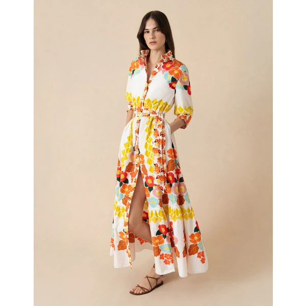 Marni Midi Dress  Astro Flowers White - Image 4