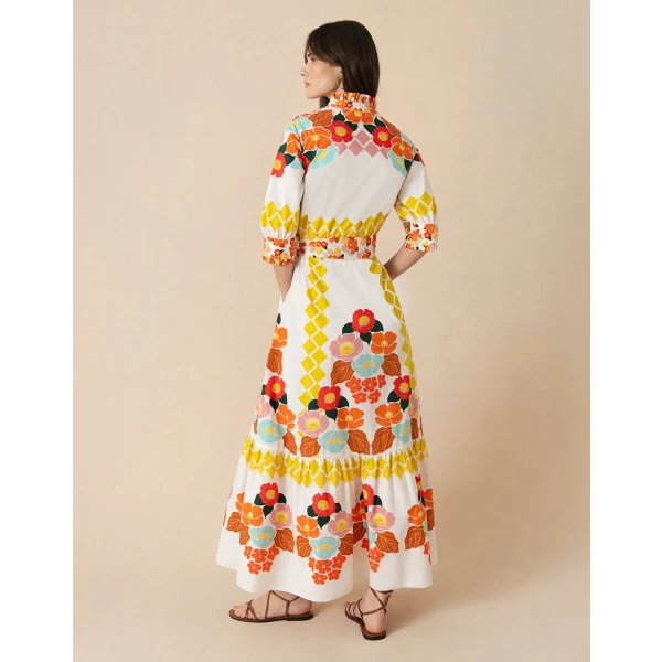 Marni Midi Dress  Astro Flowers White - Image 5
