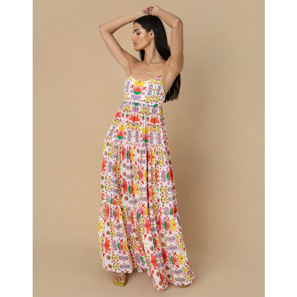 Merle Crepe Maxi Dress  Avatar White - Image 4