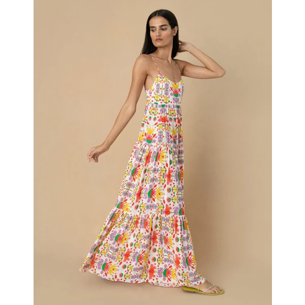 Merle Crepe Maxi Dress  Avatar White - Image 5