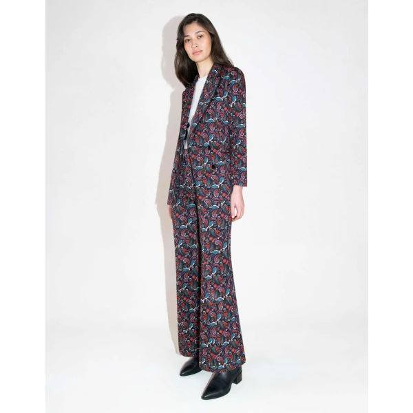 Morgan Twill Trouser  Black Paisley - Image 4