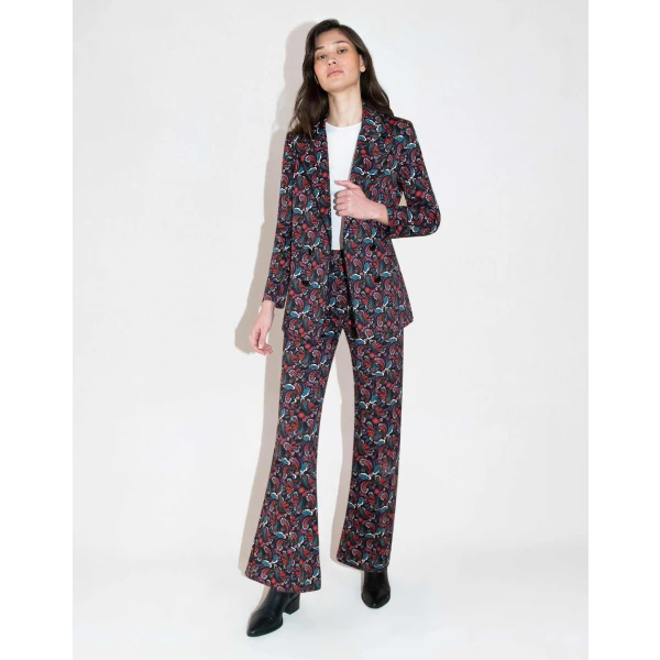 Morgan Twill Trouser  Black Paisley - Image 6