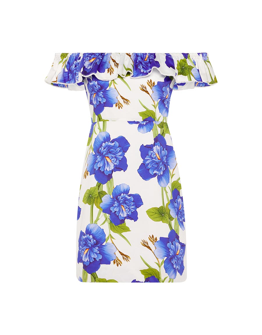 Borgo de Nor Nalani Cotton Mini Dress  Sugar Tip White