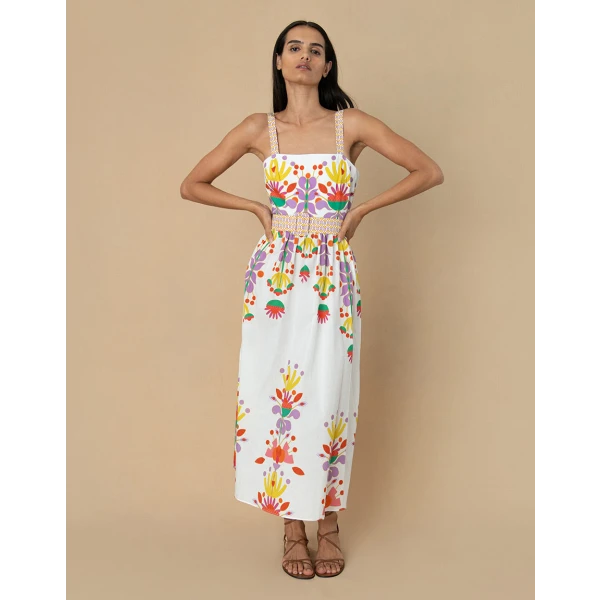 Ninet Cotton Midi Dress  Avatar White - Image 4