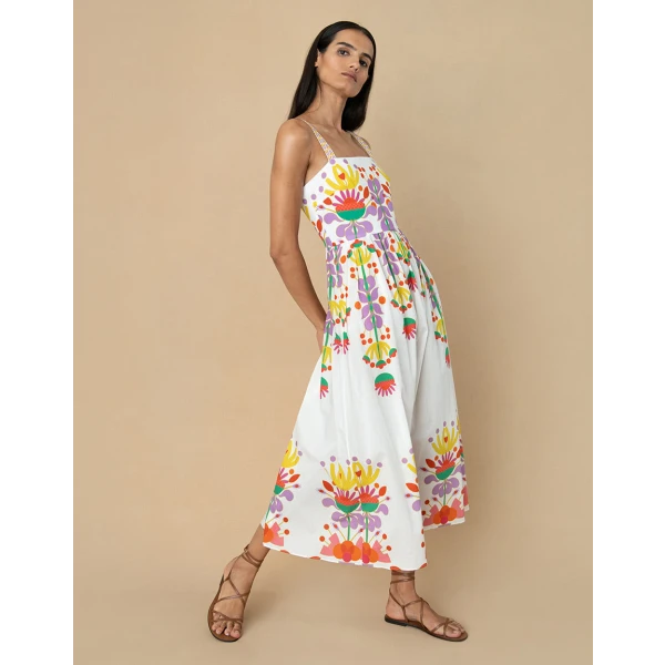 Ninet Cotton Midi Dress  Avatar White - Image 5