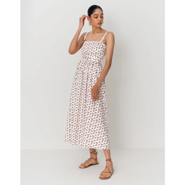 Ninet Cotton Midi Dress  Floral Pink - Image 5