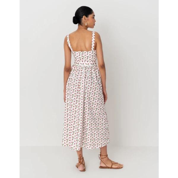 Ninet Cotton Midi Dress  Floral Pink - Image 6