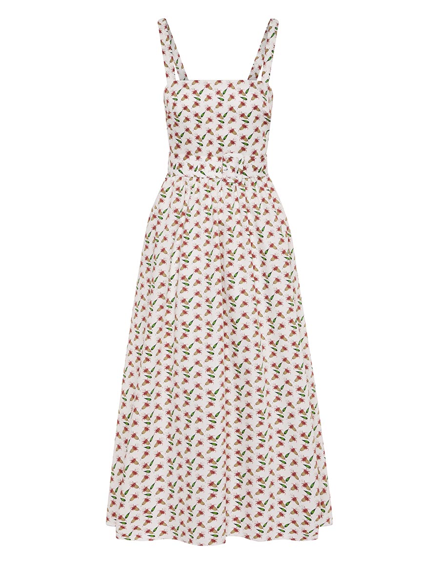Borgo de Nor Ninet Cotton Midi Dress  Floral Pink