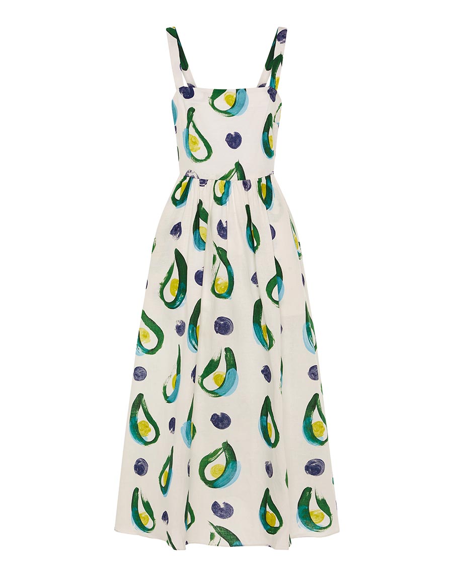 Borgo de Nor Ninet Linen Midi Dress  Cala Green