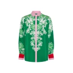 Borgo de Nor Nova Crepe Shirt Geo Flower Green Borgo de Nor