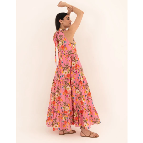 Pandora Voile Maxi Dress  Vila Floral Pink - Image 4