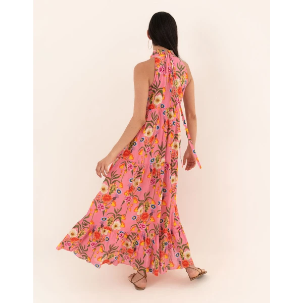 Pandora Voile Maxi Dress  Vila Floral Pink - Image 5