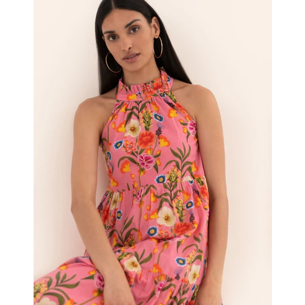 Pandora Voile Maxi Dress  Vila Floral Pink - Image 6