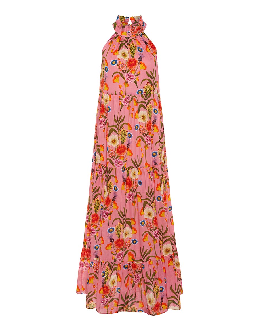 Borgo de Nor Pandora Voile Maxi Dress  Vila Floral Pink