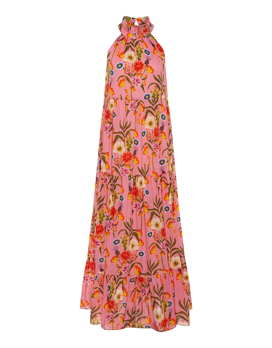Borgo de Nor Pandora Voile Maxi Dress Vila Floral Pink Borgo de Nor