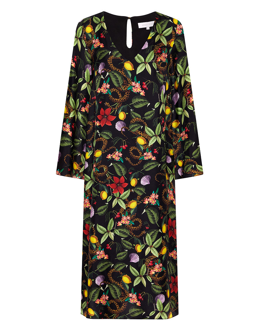 Borgo de Nor Phoenix Twill Midi Dress  Galindo Black