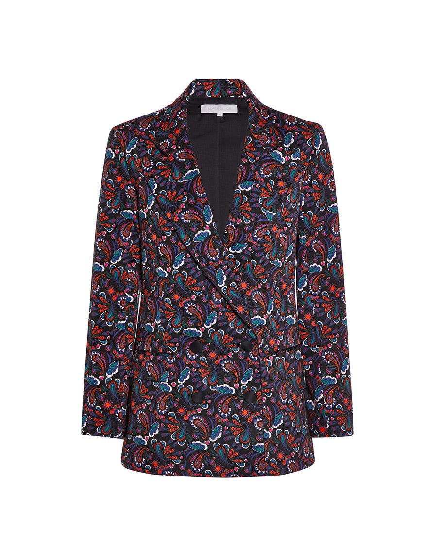 Borgo de Nor Quinn Cotton Jacket  Black Paisley