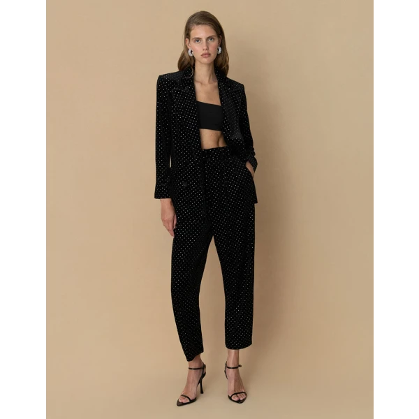 Raven Velvet Trouser  Crystal Black - Image 4