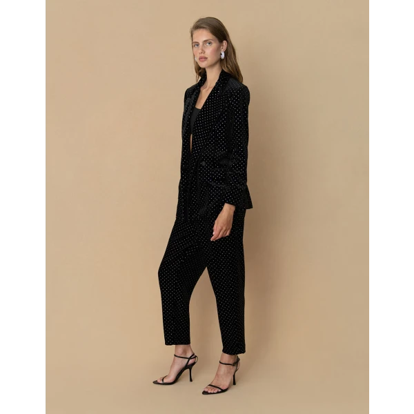 Raven Velvet Trouser  Crystal Black - Image 5