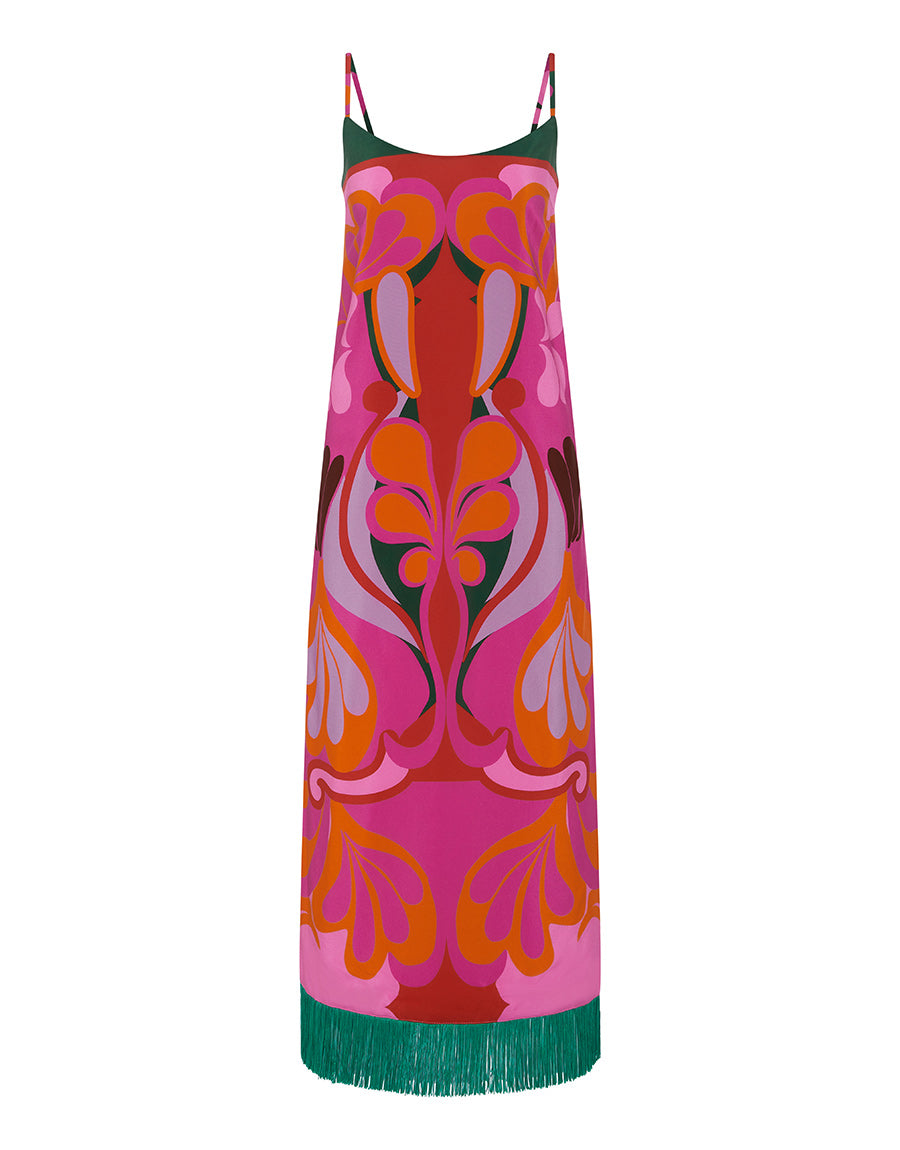 Borgo de Nor Thalai Crepe Midi Dress  Seventies