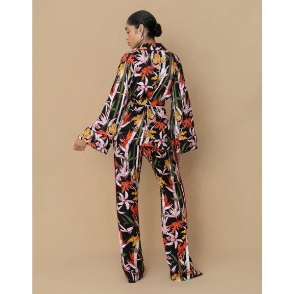 Una Satin Jacquard Jacket  Bamboo Black - Image 5