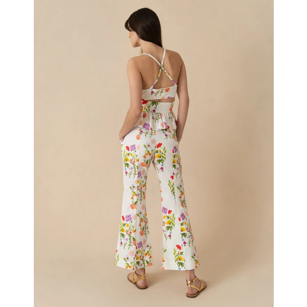 Yves Pique Trousers  Terrazo Flower White - Image 5