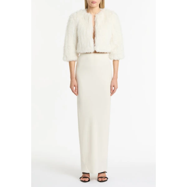 Ivory Crepe Bias Skirt - Image 2