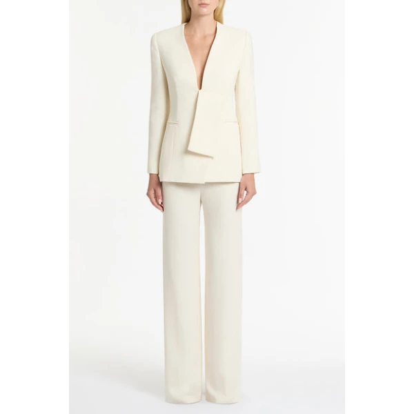 Ivory Crepe Striscia Blazer - Image 2