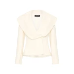 Ivory Crepe Mantello Jacket