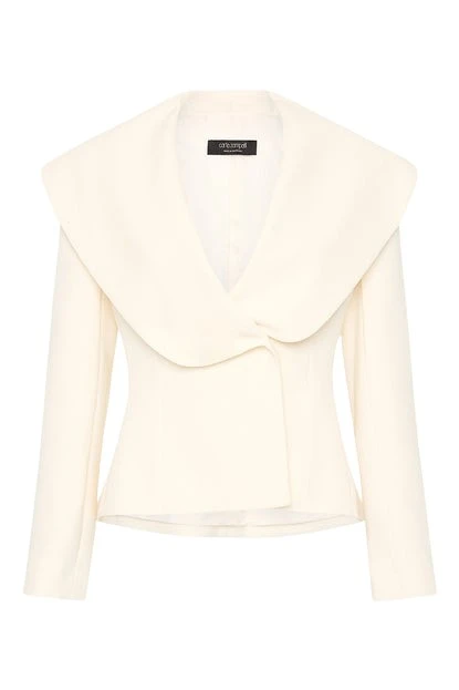 Carla-Zampatti-1017763_nobg Ivory Crepe Mantello Jacket - Image 1
