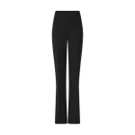 Black Double Wool Stretch Slim Pant