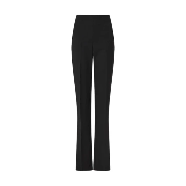 Black Double Wool Stretch Slim Pant