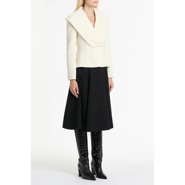 Ivory Crepe Mantello Jacket - Image 4