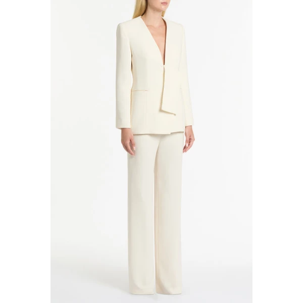 Ivory Crepe Striscia Blazer - Image 4
