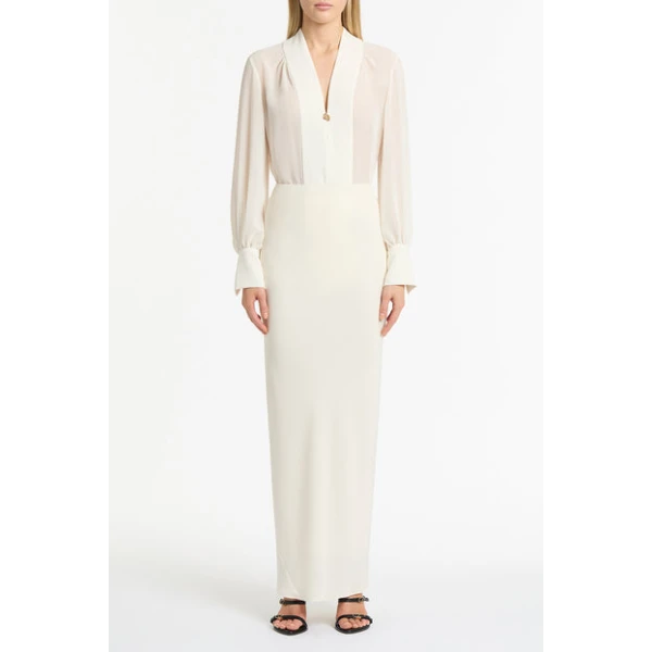 Ivory Crepe Bias Skirt - Image 5