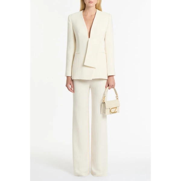 Ivory Crepe Striscia Blazer - Image 5